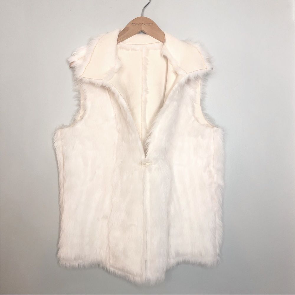 White Faux Fur Vest